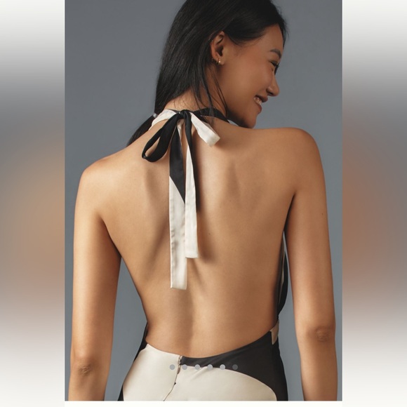 Anthropologie Bardot Citron Halter Midi Dress Size 10 NWT / Flawed* - Picture 4 of 16